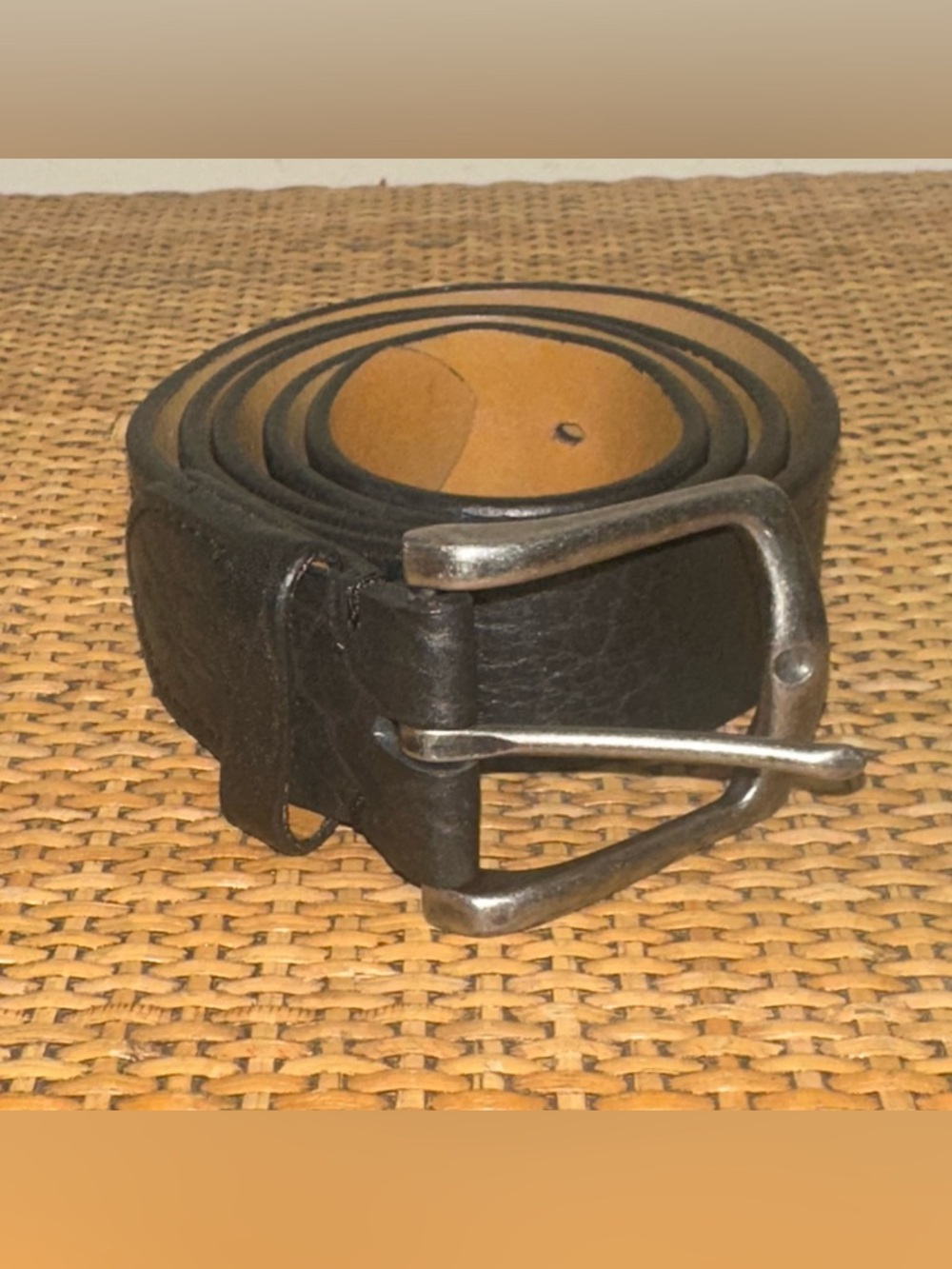 Vintage Trask Pebble Leather Belt Men’s SZ 38 Black Western Cowboy Made In USA